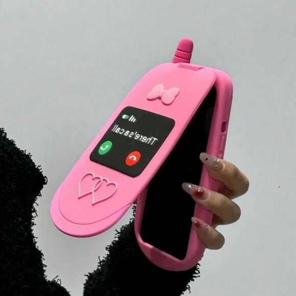 Cute Flip Phone Design Case for iPhone 16 Pro Max - Picture 1 of 7
